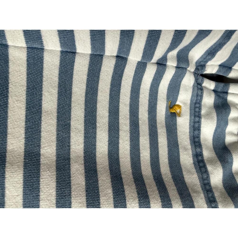 Joules Blue and White Striped Pullover Sweater with Button Collar - Picture 3 of 7